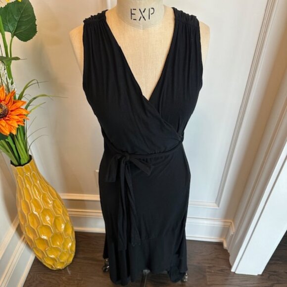 Athleta Wrap Surplice Black Knit Dress - Picture 14 of 16